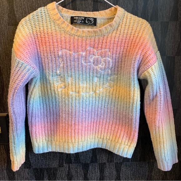 Hello Kitty Other - Pastel Hello Kitty striped sweater XL Kids 12-14